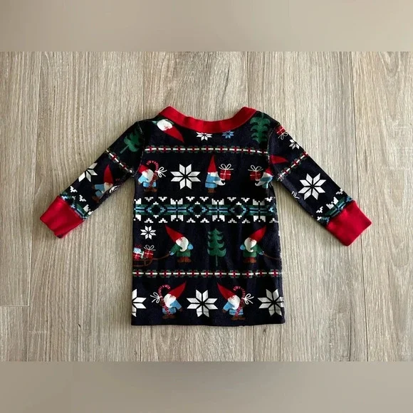 Hanna Andersson Baby Holiday Long John Pajama Set Gnome Sweet Gnome 0-3 months - Picture 6 of 9
